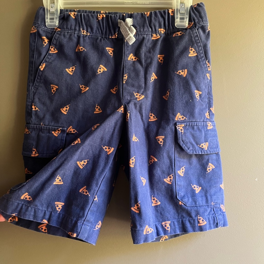 Kids Blue Pizza Patterned Shorts
